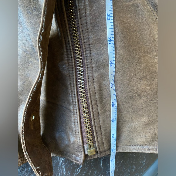 Vintage Laurence Roy brown belted leather jacket size S - Picture 14 of 16